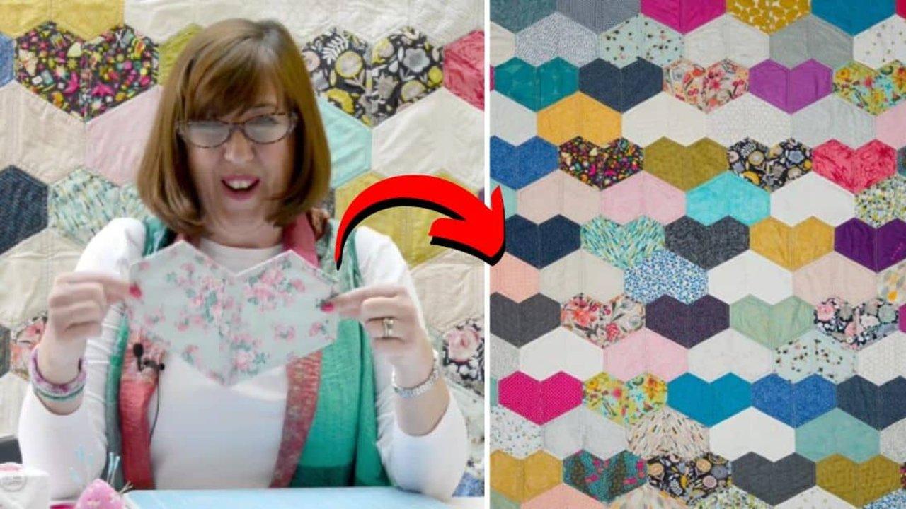 Super Easy Jewel Heart Quilt Tutorial for Beginners