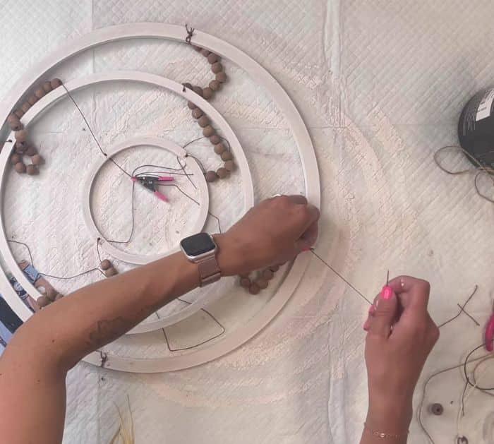 Easy DIY Wreath Ring Chandelier Tutorial