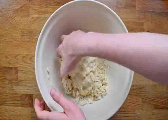 Making the dough for the bloomer loaf