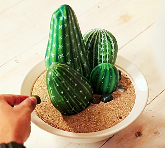 Learn to paint a beautiful faux cactus