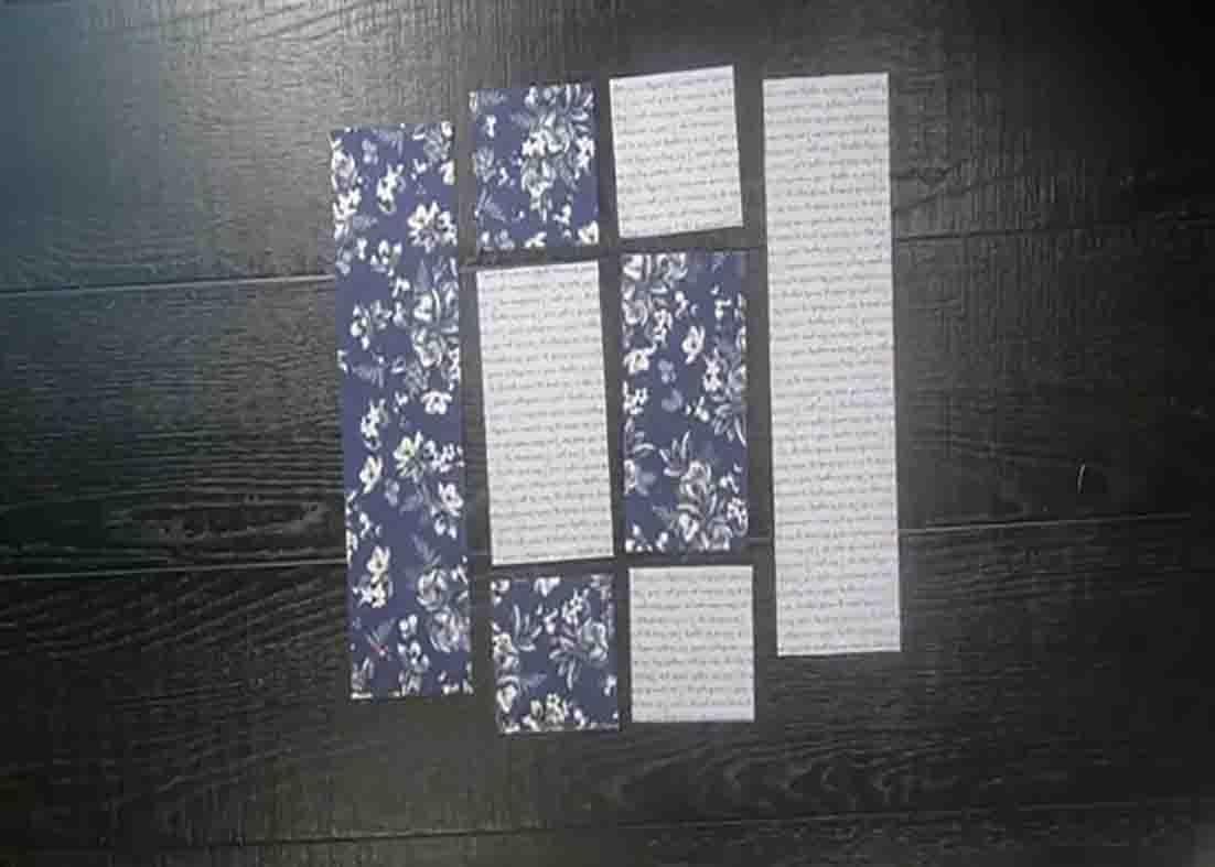 Laying up the strips to form the padlock block
