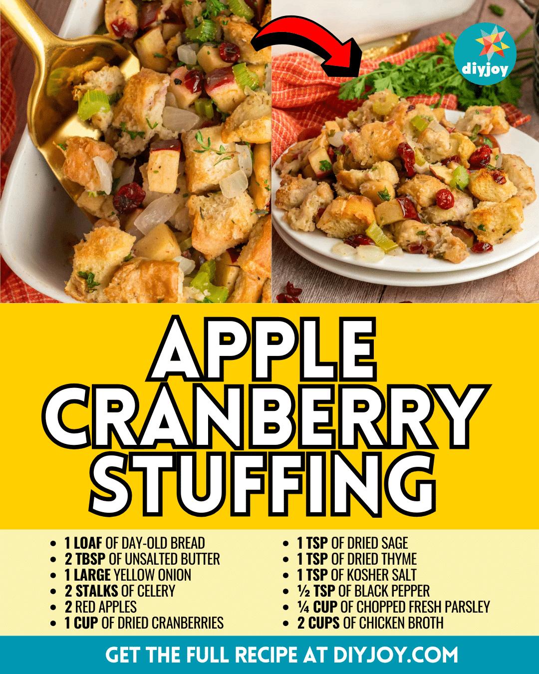 Easy Apple Cranberry Stuffing Recipe
