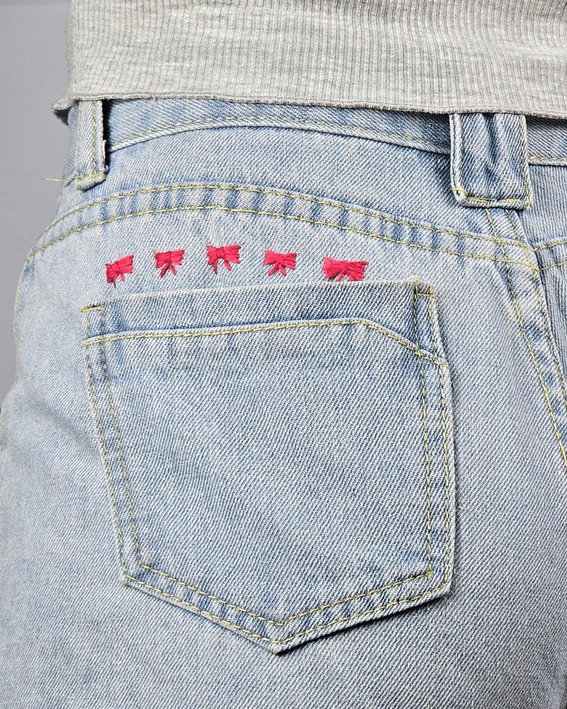 Cute Bow Embroidery On Jeans — check out these projects