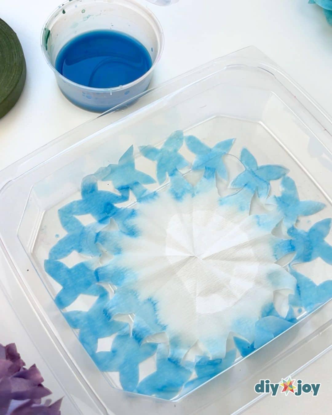 Hydrangea Coffee Filter Flowers — how to make flowers out of coffee filters