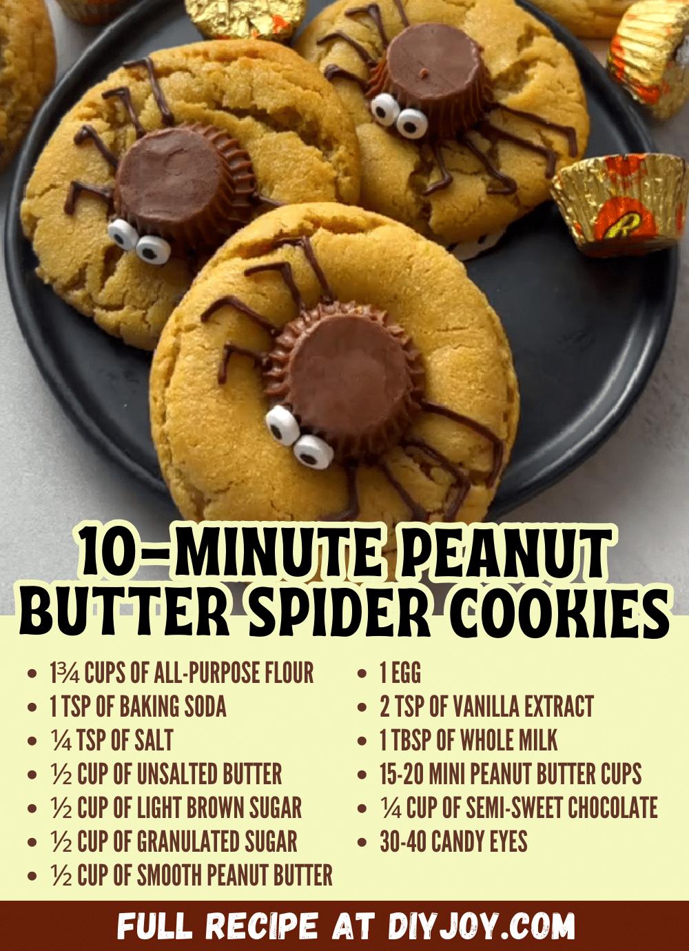 Easy 10-Minute Peanut Butter Spider Cookies Recipe