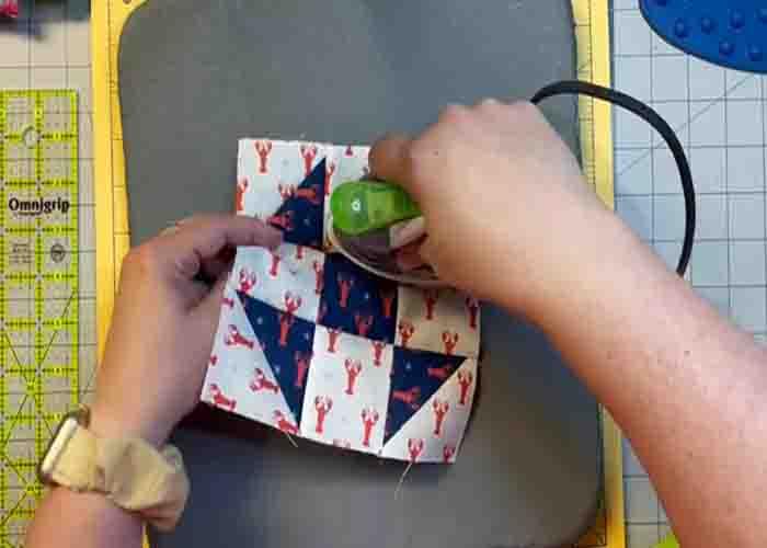 Pressing the shoofly quilt block