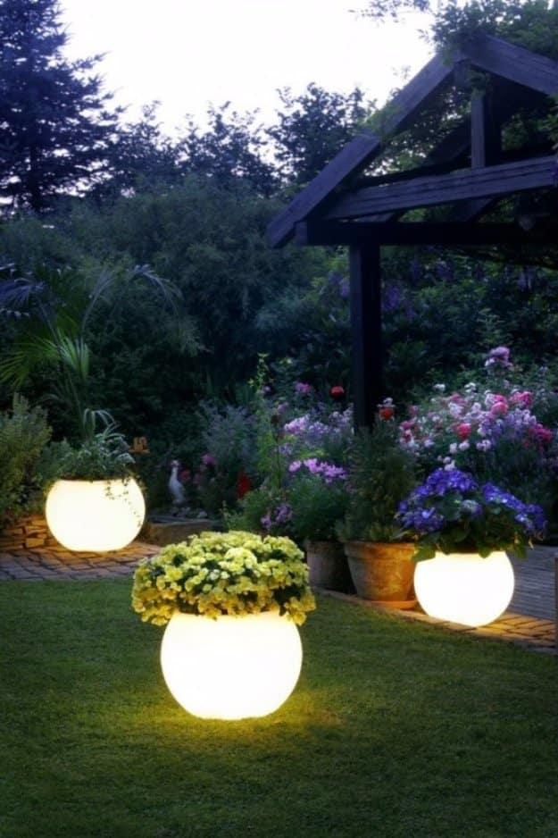 Illuminated Planters, a backyard project idea, simple enough for a first try and a satisfying finish for not much work