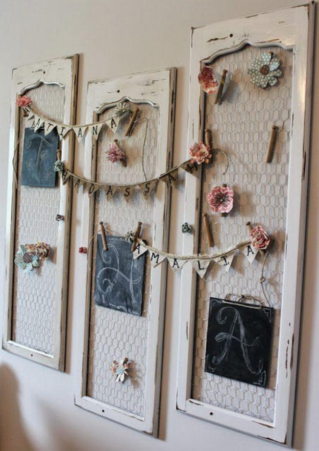 Shabby Chic Old Shutter Wall Decor, no special tools required to start and a result that photographs beautifully