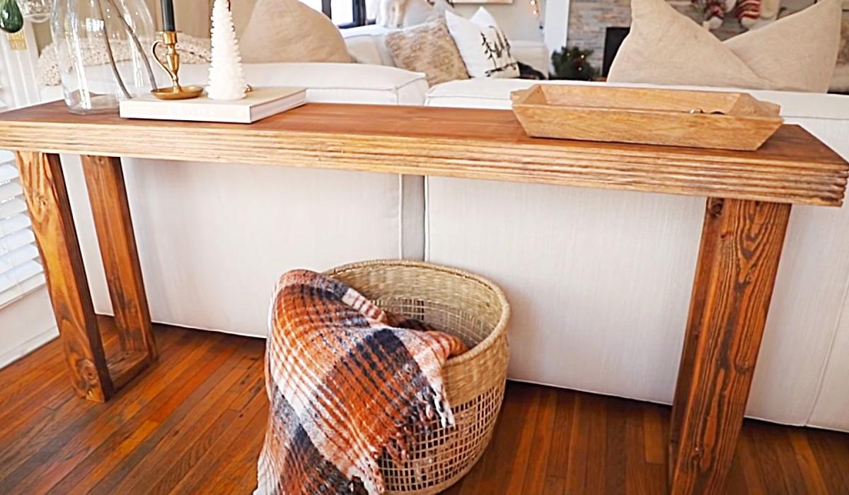 $40 DIY Farmhouse Entryway Console Table