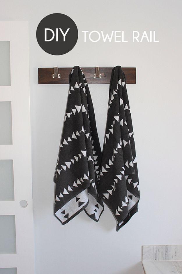 DIY Towel Rail, a budget friendly fix for a cluttered counter and a clever way to make the most of a tight space