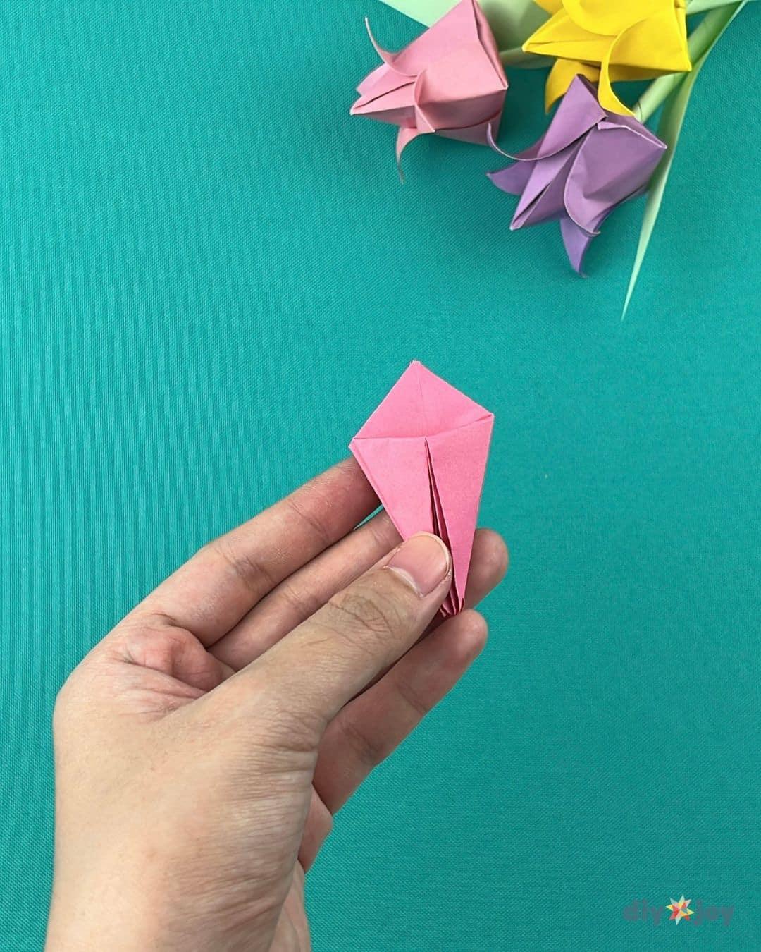 Easy Paper Tulips — how to fold paper into a flower