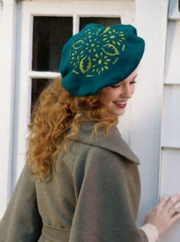 Sew a Cutout Beret Hat, a diy hat idea, easy enough for a beginner and a small upgrade with a real visual payoff