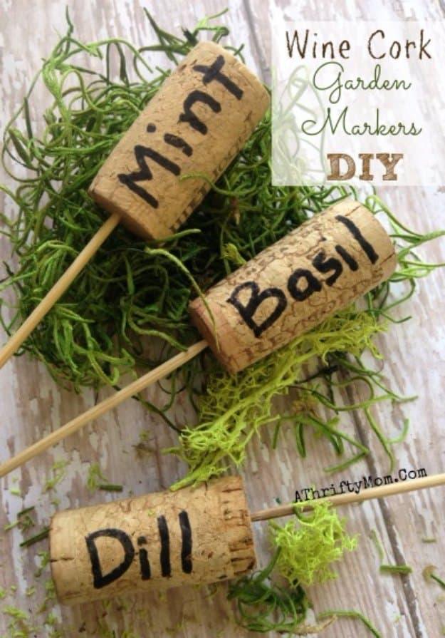Wine Cork Garden Markers DIY, a fun DIY garden idea worth trying this season and an easy weekend project for the yard