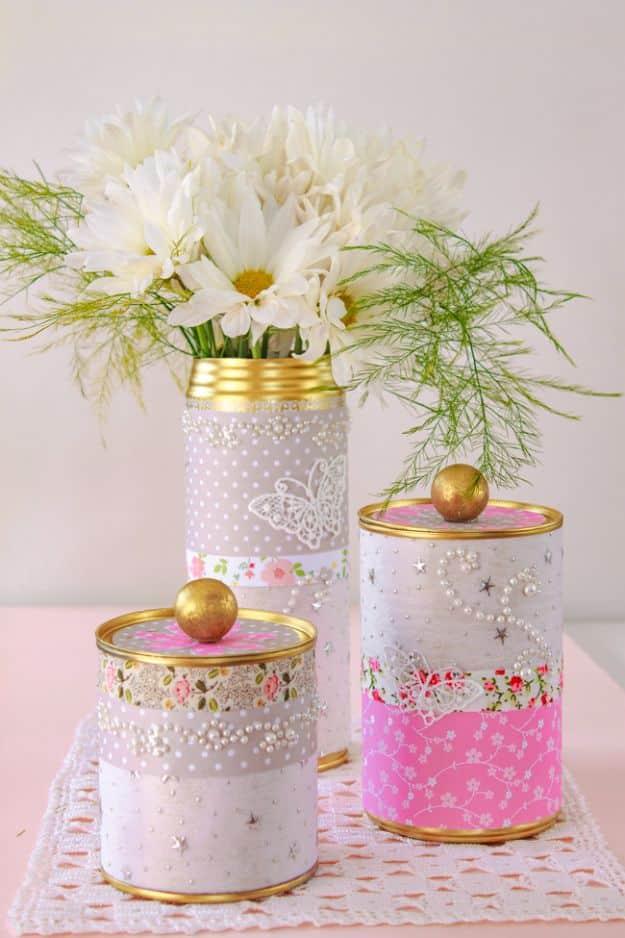 Upcycled Tin Can Storage, budget friendly using stuff already sitting in a bin and a keepsake worth handing down