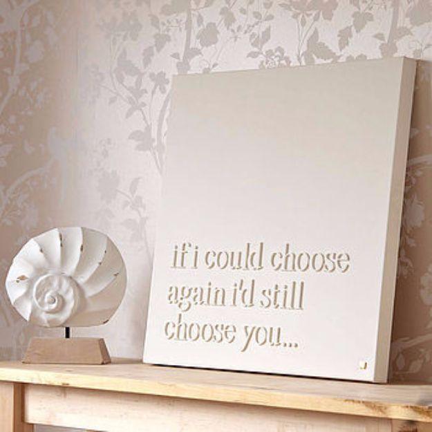 DIY Canvas Painting Ideas - Wordy Wall Art - Cool and Easy Wall Art Ideas You Can Make On A Budget #painting #diyart #diygifts
