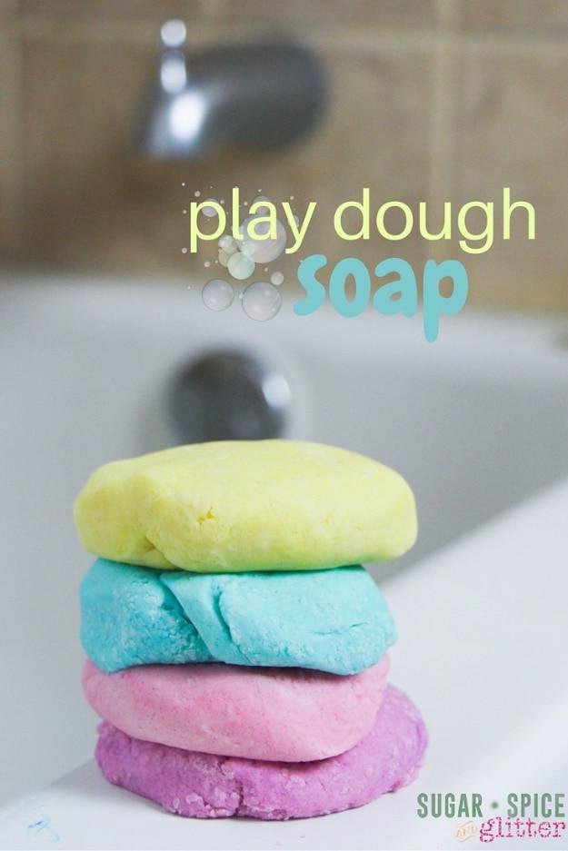 Crafts For Kids To Make At Home - Bath Time Play Dough - Cheap DIY Projects and Fun Craft Ideas for Children - Cute Paper Crafts, Fall and Winter Fun, Things For Toddlers, Babies,
