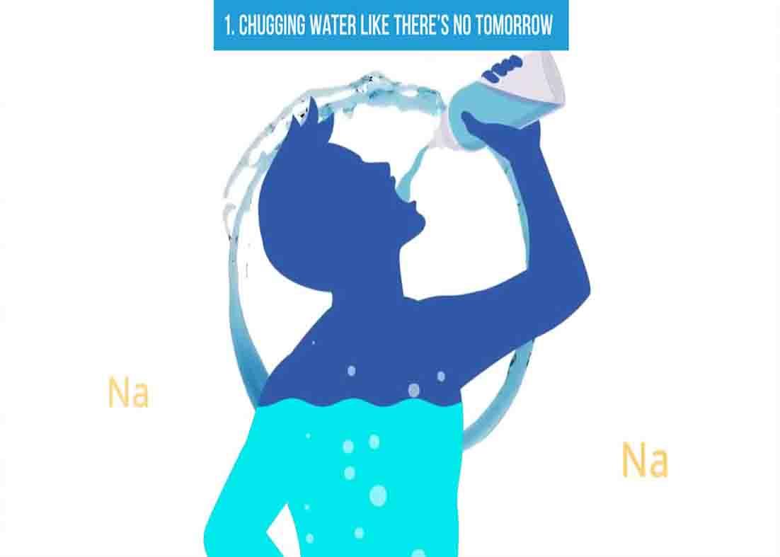 It's bad to chug down a big batch of water when drinking