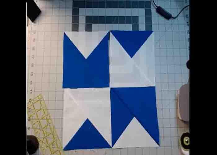 Laying the pieces for the southern belle quilt block