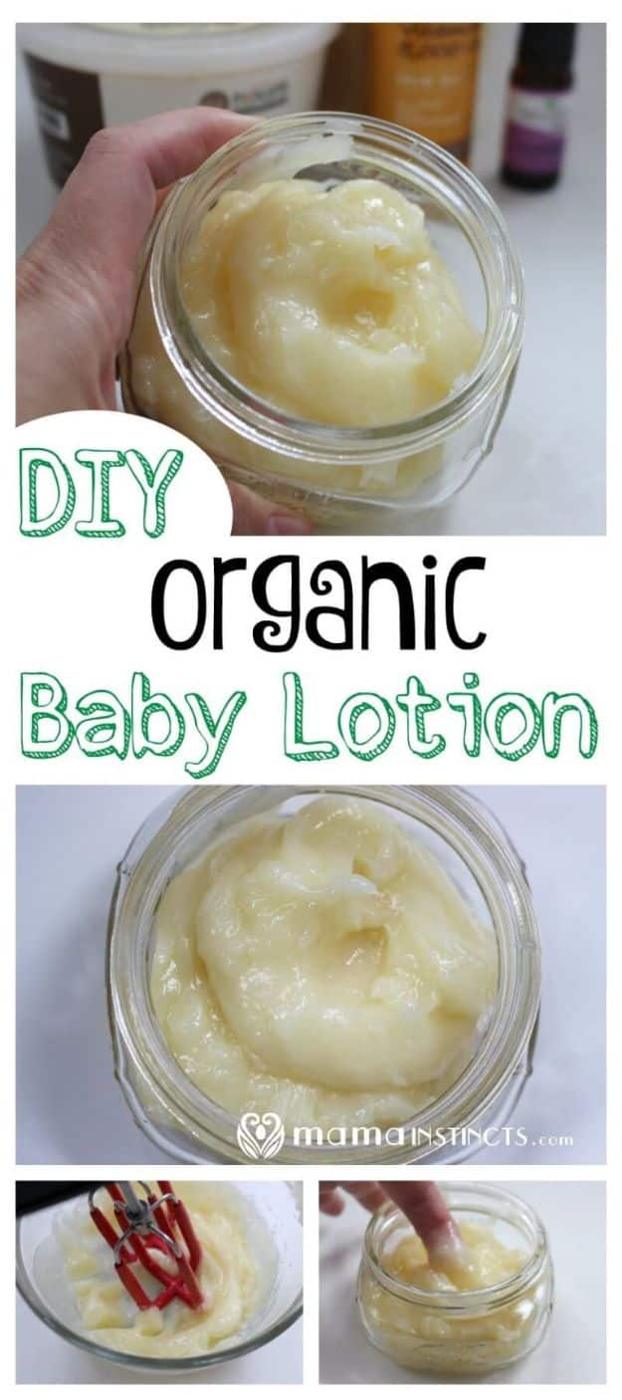 DIY Organic Baby Lotion, cheap enough to test a new scent without waste and a lotion that smells better than anything bought