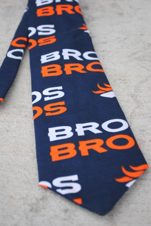 Favorite Team Neckties, forgiving enough for a first attempt and a nice way to make a plain corner feel finished