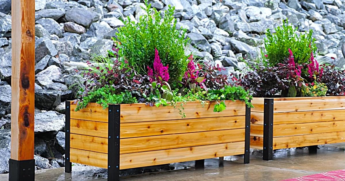 DIY Modern Raised Planter Box