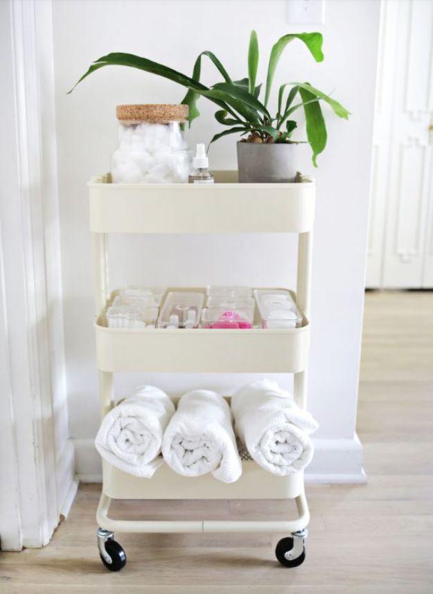 Ikea Cart Bathroom Organizer, low effort once the supplies are laid out and charm that photographs better than it costs