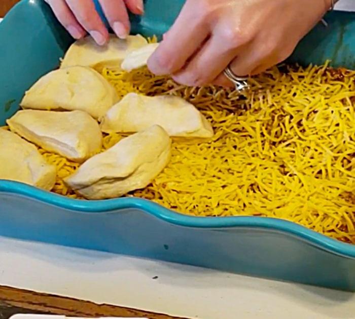 Make a Sloppy Joe Biscuit Bake Casserole with Pillsbury Grands Biscuits