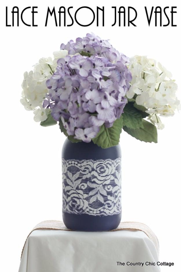 Lace Mason Jar Vase, a beginner friendly build with no special tools required and a keepsake worth handing down