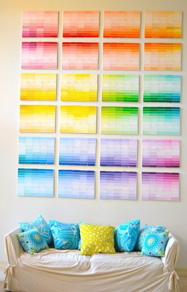 Paint Chip Wall, simple enough for a first weekend project and a look that gets noticed the moment guests walk in