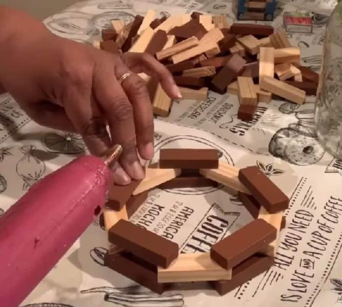 Easy To Make Dollar Tree DIY Wooden Blocks Lantern