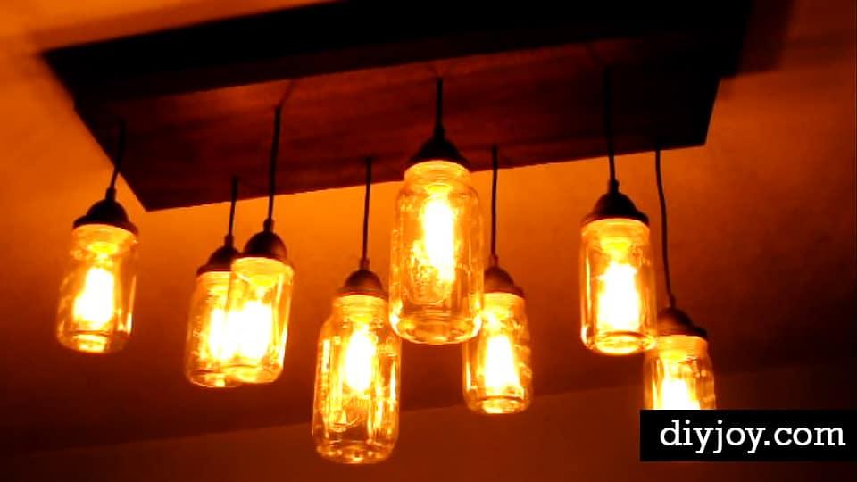 DIY Rustic Mason Jar Chandelier