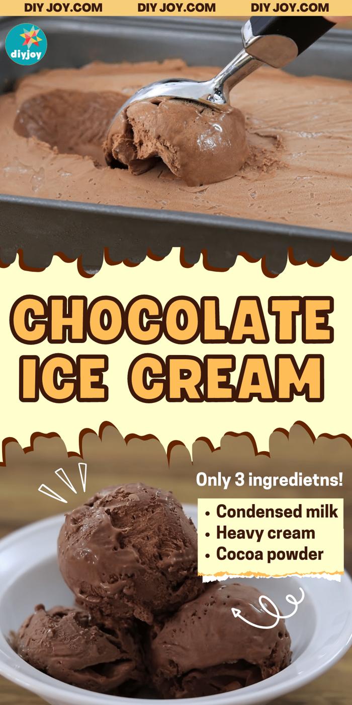 Easy 3-Ingredient Homemade Chocolate Ice Cream Recipe