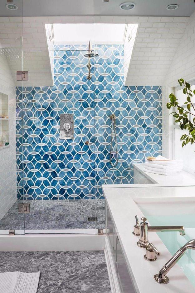 DIY Tile Ideas - Modern Nautilus Abstract Turquoise Design - Creative Crafts for Bathroom, Kitchen, Living Room, and Fireplace - Awesome Shower and Bathtub Ideas - Fun and Easy Hom