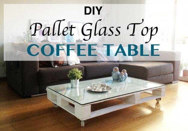 DIY Pallet Glass Top Coffee Table, a thoughtful touch that elevates the whole look and a simple upgrade almost anyone can try