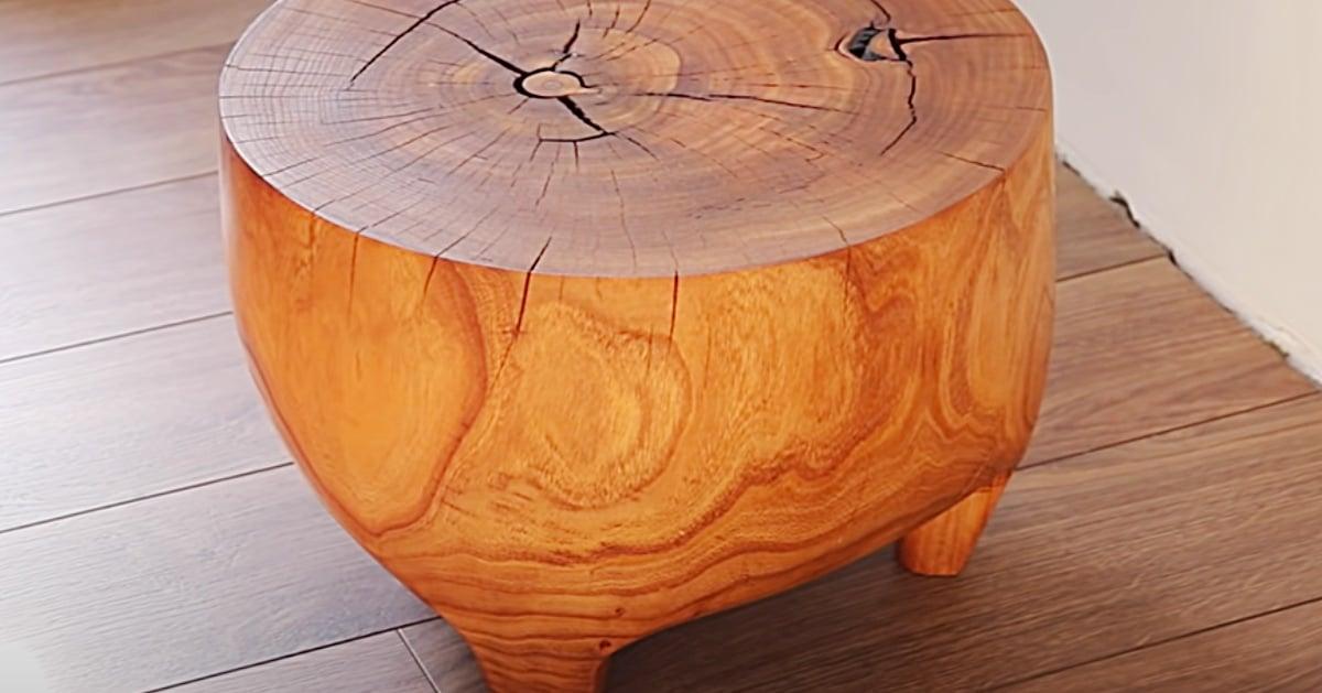 How To Make An End Table From A Tree Stump