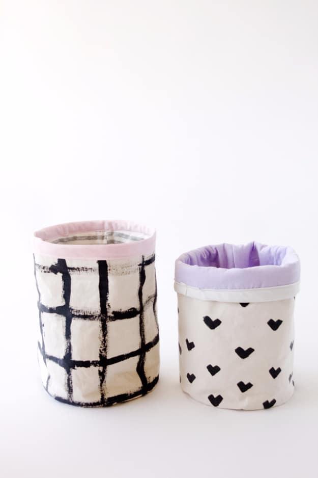 DIY Fabric Basket, a woven storage idea, easy to scale up for a whole batch and a detail guests always ask about