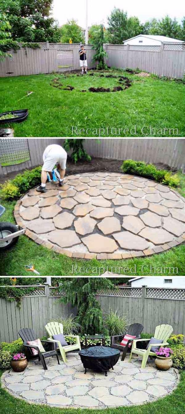 DIY Round Firepit Area, an outdoor diy project, simple enough for a first try and an idea worth saving for later