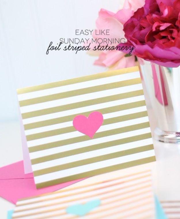 Foil Striped Stationery, quick enough to finish before nap time and proof a small change makes a real difference
