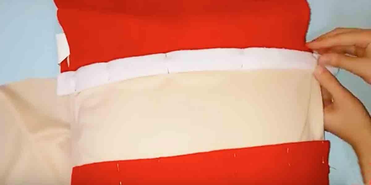 She Sews Red And Beige Fabric But It’s What She Adds Next That Will Make You Want One!