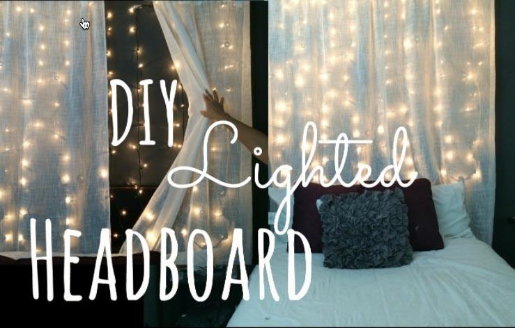 Watch How She Makes A Stunning Headboard Out Of Lights And Creates Her Own Starry Night!