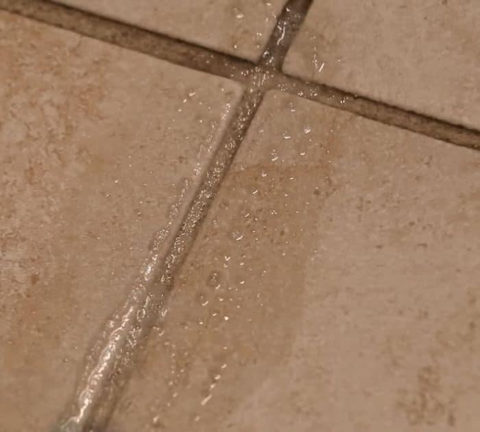 Dirty Grout Whitened in 15 Seconds Steps