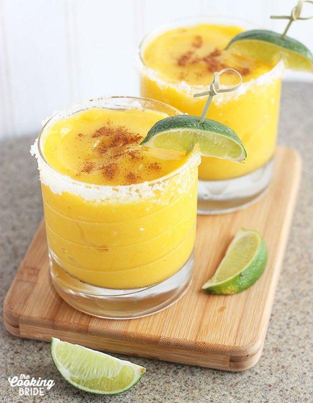 Margarita Recipes - Frozen Mango Margaritas - Drink Recipes for a Party - Recipe Ideas for Blender Margaritas - Lime, Strawberry, Fruit | Easy Drinks With Tequila