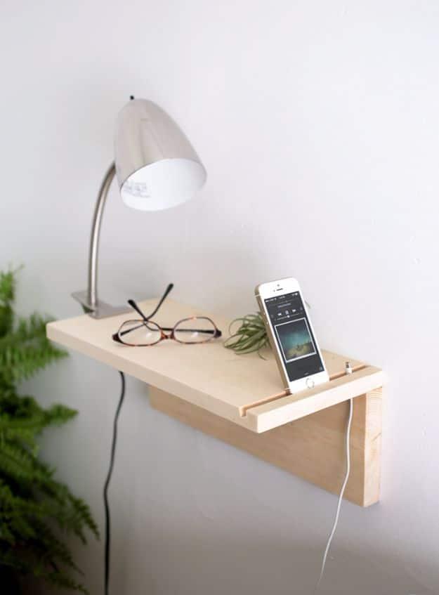 DIY Floating Nightstand, a budget friendly way to furnish a bedroom and a stylish accent piece beside the bed