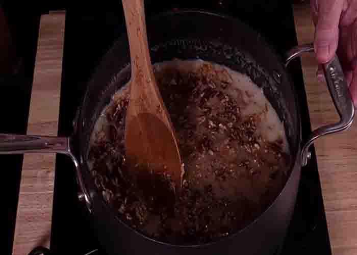 Making the homemade frosting for the southern do nuthin cake
