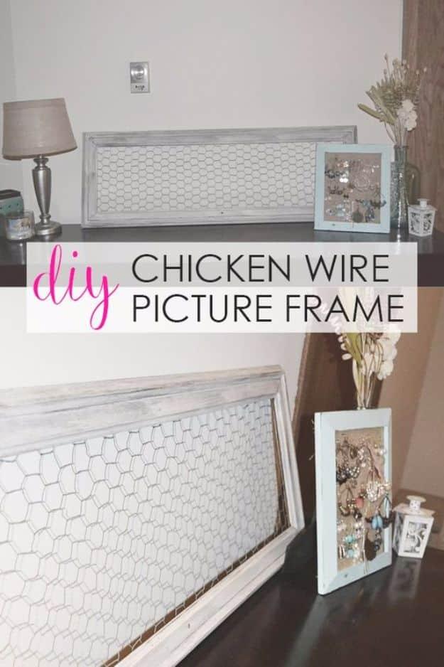 DIY Chicken Wire Picture Frame, forgiving enough for a first attempt and a smart way to add personality to a room