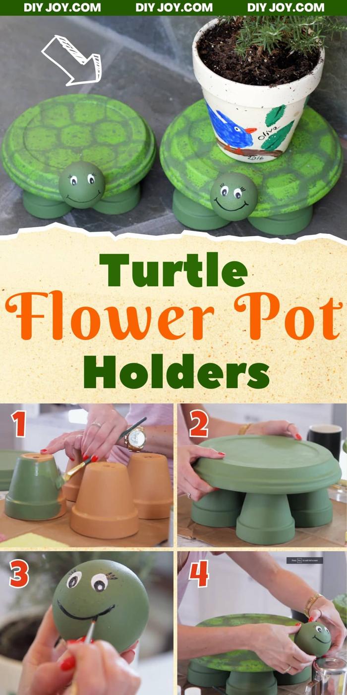 How To Make Turtle Flower Pot Holders
