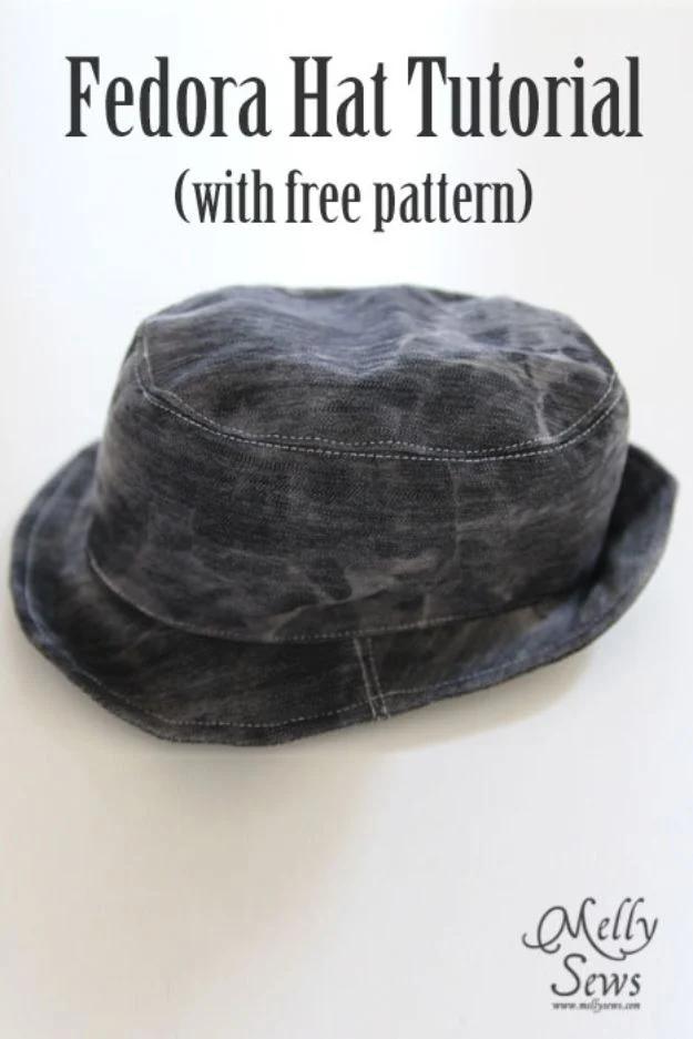 DIY Fedora Hat, quick to put together in an afternoon and a clever way to reuse scraps you already have