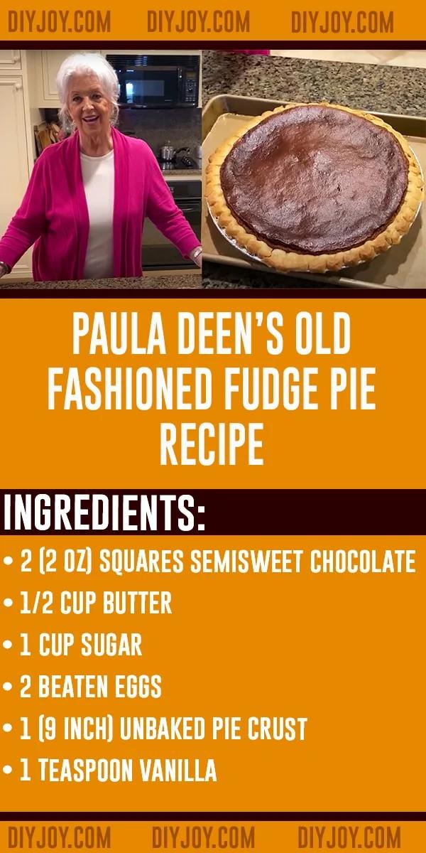 Paula Deen's Old Fashioned Fudge Pie Recipe - Fudge Pie Recipes