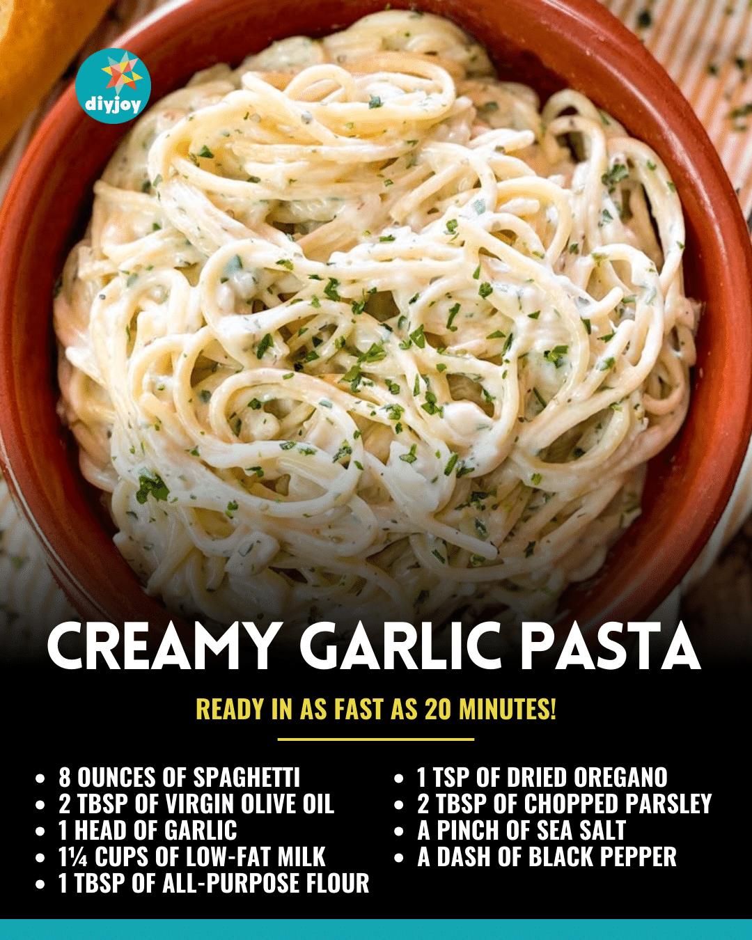Easy 20-Minute Creamy Garlic Pasta Recipe