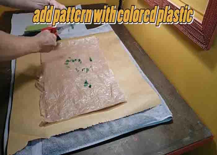 Stacking the plastic bags into a single layer